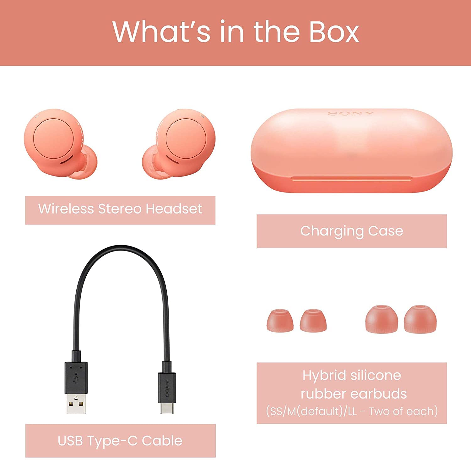 Sony WF-C500 Bluetooth Earbuds with Mic, TWS, Up to 20Hrs Battery