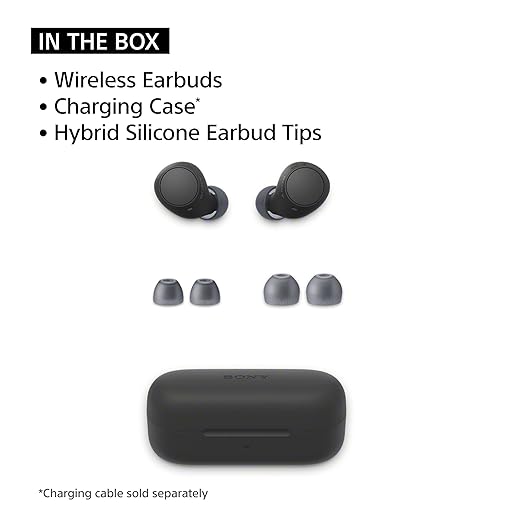 Sony WF-C510 Wireless Bluetooth Earbuds with Mic, TWS, in Ear, Ambient Sound Mode, Small and Comfortable, IPX4, Quick Charge, Multipoint Connectivity, Customized EQ, Up to 22 Hours Battery